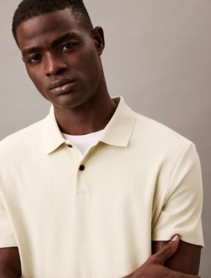 Stretch Fine Rib Polo Shirt, Aloe Wash