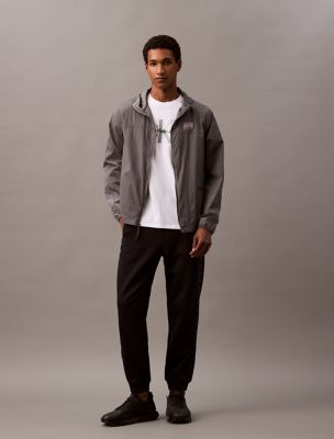 Fleece Logo Piping Joggers, Black Beauty