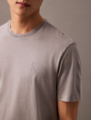 Мужская футболка Calvin Klein Acid Wash Monogram Classic, цвет: Серый — фото 2