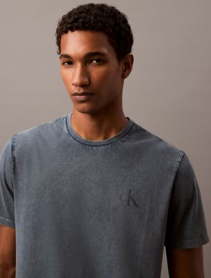 Acid Wash Monogram Logo Classic T-Shirt, Ink