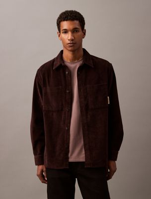 Corduroy Classic Button-Down Shirt, Raisin