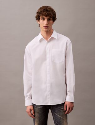 Pocket Cotton Button-Down Shirt, Brilliant White