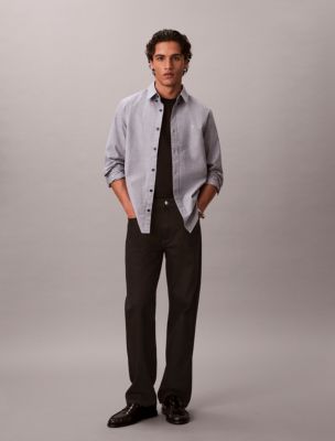 Мужские рубашки Calvin Klein Solid Classic Oxford Button-Down Shirt — фото 2