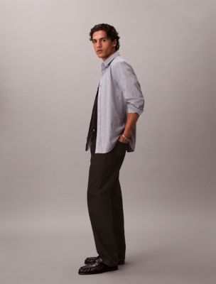 Мужские рубашки Calvin Klein Solid Classic Oxford Button-Down Shirt — фото 4