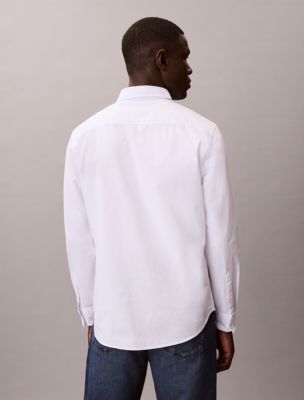 Мужские рубашки Calvin Klein Solid Oxford Classic Button-Down Shirt — фото 5