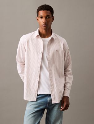 Striped Oxford Classic Button-Down Shirt, Brilliant White