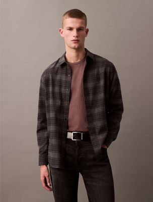 Plaid Flannel Classic Shirt, Phantom