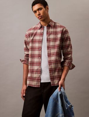 Chemise classique en flanelle à carreaux, Syrah