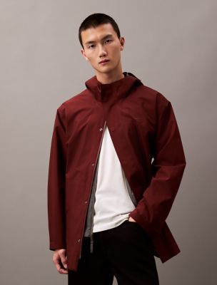 Water Resistant Hooded Rain Jacket, Rusted Root