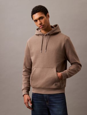 Monogram Logo Patch Fleece Hoodie, Heroic Gray Heather