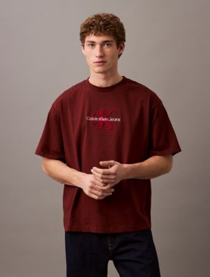 Chenille Monogram Logo Relaxed T-Shirt, Rusted Root
