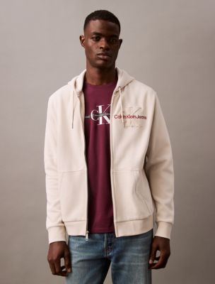 Archive Logo Fleece Zip Hoodie, Chalk