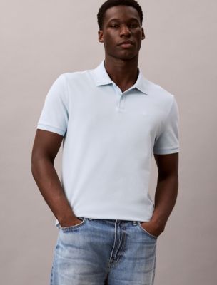 Cotton Pique Classic Polo Shirt, Winter Sky