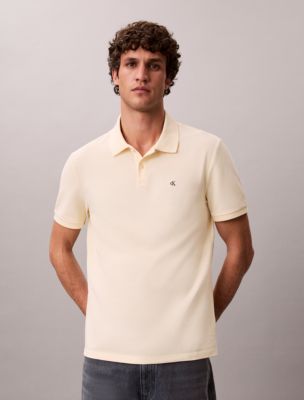 Cotton Pique Classic Polo Shirt, Vanilla Custard