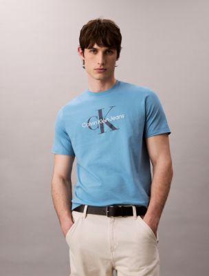 Monogram Logo Tee, Blue Steam