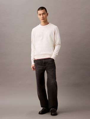 Smooth Cotton Monogram Logo Sweater, Tofu