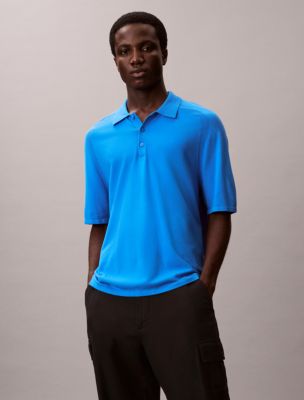 Tech Knit Sweater Polo Shirt, French Blue