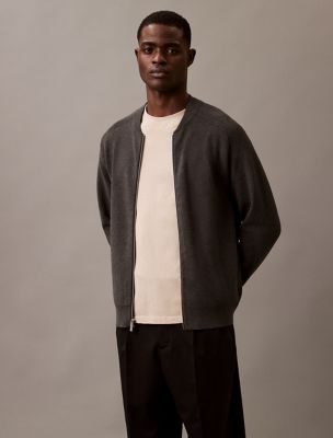 Tech Knit Bomber Jacket, Gunmetal Heather