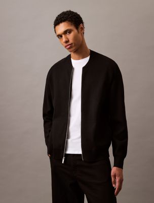Tech Knit Bomber Jacket, Black