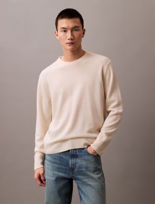 Classic Cashmere Crewneck Sweater, Antique White