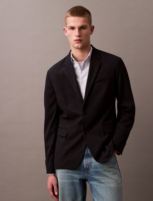 Refined Stretch Pinstripe Blazer, Vulcan