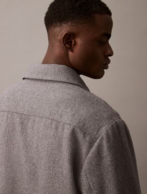 Wool Blend Relaxed Shirt Jacket | Calvin Klein® USA