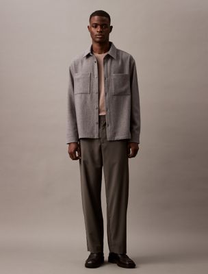 Wool Blend Relaxed Shirt Jacket | Calvin Klein® USA