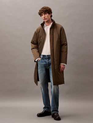 Padded Stretch Nylon Parka, Tarmac