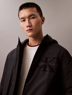 Crinkle Nylon Puffer Jacket, Black Beauty