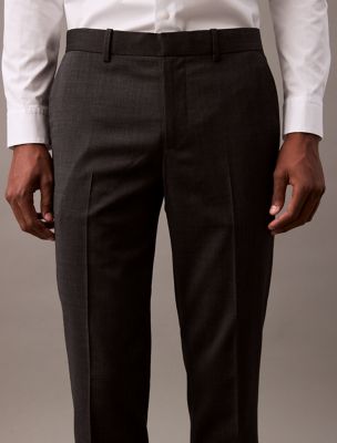 パンツ marka STRAIGHT FIT TROUSERS 2/48 wool Wool Tech Straight Leg Pant - Grey – Pink Tartan