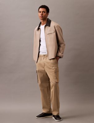 Cotton Blend Straight Fit Cargo Pants, Tree House