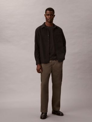 Cotton Stretch Straight Fit Cargo Pants, Beluga