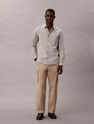 Cotton Stretch Straight Fit Cargo Pants, Vintage Khaki