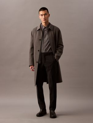 Refined Wool Blend Slim Trouser, Black Beauty