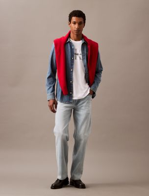 90s Straight Jeans, Marbled Beacon