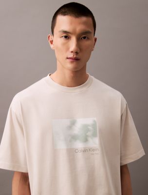 Faded Flower Graphic Relaxed Crewneck T-Shirt, Chalk