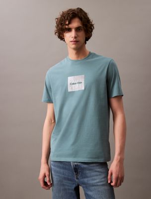 Textured Box Graphic Classic Crewneck T-Shirt, North Atlantic