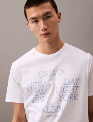 Мужские футболки Calvin Klein Textured Box Graphic Classic Crewneck T-Shirt — фото 3