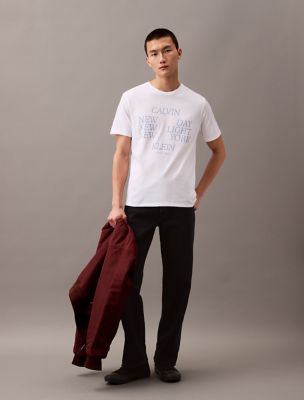 Textured Box Graphic Classic Crewneck T-Shirt, Brilliant White