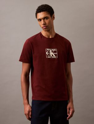 Flocked Monogram Logo Graphic Classic T-Shirt, Rusted Root
