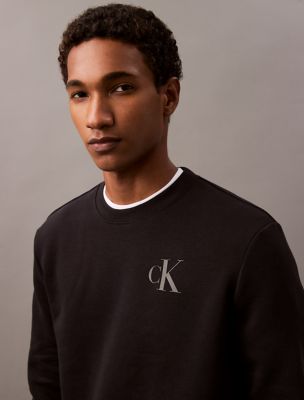 Monogram Logo Crewneck Fleece Sweatshirt, Black Beauty