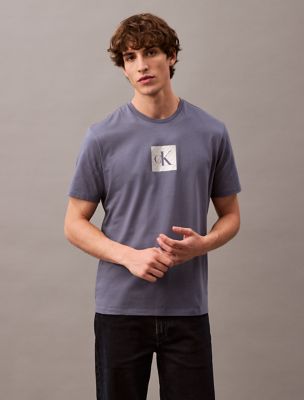 Metallic Monogram Logo Graphic Classic T-Shirt, Grisaille