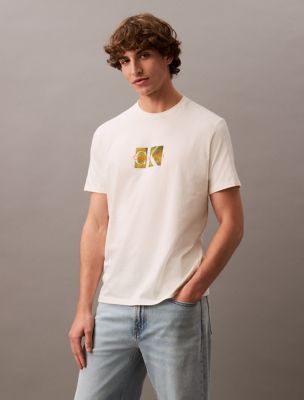 Box Logo Overlay Classic Crewneck T-Shirt, Vanilla Ice