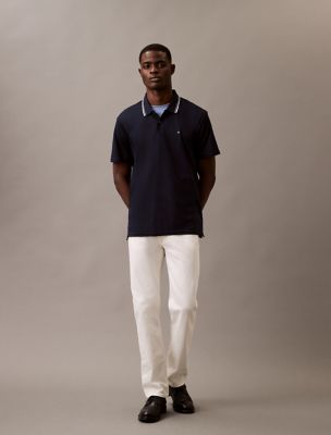 Liquid Touch Tipped Collar Polo Shirt, Dark Sapphire