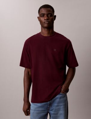 Monogram Logo Relaxed Crewneck T-Shirt, Raspberry Truffle