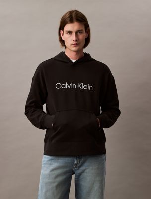 Standard Logo French Terry Relaxed Hoodie, Black