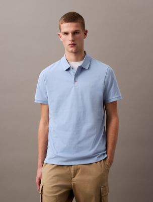 Smooth Cotton Monogram Logo Polo Shirt, Well Water
