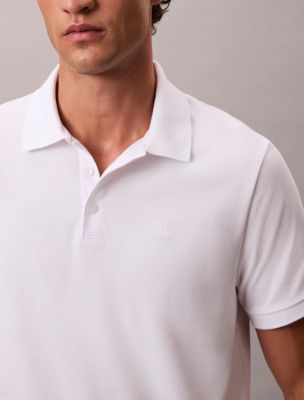 Мужские рубашки Calvin Klein Smooth Cotton Blend Monogram Polo Shirt — фото 3