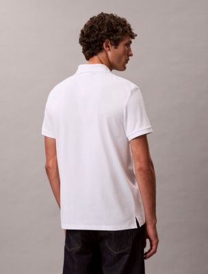 Мужские рубашки Calvin Klein Smooth Cotton Blend Monogram Polo Shirt — фото 5