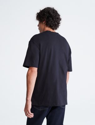 ★ ★ Men's Black Relaxed Fit Standard Logo Crew Calvin Klein Men's Relaxed Fit Standard Logo Crewneck Long